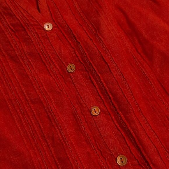 Eileen Fisher bright orange Handkerchief Irish Linen top size M - Picture 4 of 9